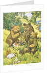 Illustration Depicting Three Picnicking Bears by Rosa C. Petherick