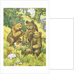 Illustration Depicting Three Picnicking Bears by Rosa C. Petherick