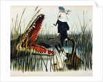 Illustration Depicting Two People Threatened by an Alligator by Luther Daniels Bradley