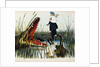Illustration Depicting Two People Threatened by an Alligator by Luther Daniels Bradley