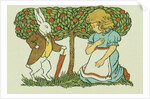 Illustration Depicting Alice and the White Rabbit by John R. Neill