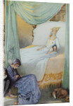 Illustration Depicting Sleeping Beauty and Her Attendants Asleep by Honor C. Appleton