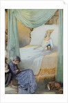 Illustration Depicting Sleeping Beauty and Her Attendants Asleep by Honor C. Appleton