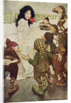 Illustration of the Dwarfs Discovering Snow White by Jessie Willcox Smith
