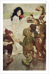 Illustration of the Dwarfs Discovering Snow White by Jessie Willcox Smith