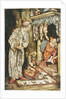 Illustration Depicting Santa Claus Delivering Gifts by Arthur Rackham