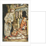 Illustration Depicting Santa Claus Delivering Gifts by Arthur Rackham