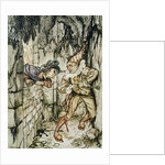 Illustration Depicting Fortunado and Montresor by Arthur Rackham