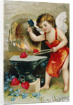 To My Valentine Postcard with Cupid at a Forge by Anonymous