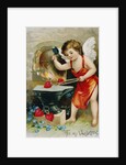 To My Valentine Postcard with Cupid at a Forge by Anonymous