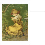 Book Illustration of Kneeling Girl by M. Ellen Edwards