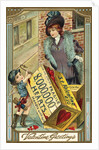 Valentine Greetings Postcard with Cupid's Crate of Hearts by Anonymous