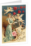 To My Valentine Postcard with Flying Cupids by Anonymous