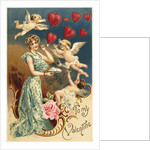 To My Valentine Postcard with Flying Cupids by Anonymous