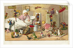 Postcard of Toys Waking a Little Girl by Pauli Ebner