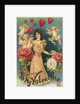 To My Valentine Postcard with Cupids and a Woman by Anonymous