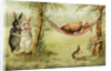 Postcard of Relaxing Rabbits by Anonymous