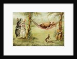Postcard of Relaxing Rabbits by Anonymous
