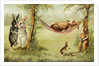 Postcard of Relaxing Rabbits by Anonymous