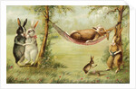 Postcard of Relaxing Rabbits by Anonymous