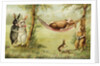 Postcard of Relaxing Rabbits by Anonymous