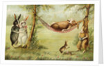 Postcard of Relaxing Rabbits by Anonymous