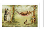Postcard of Relaxing Rabbits by Anonymous