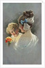 Postcard of Mother Holding Daughter by Anonymous