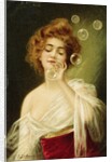 Postcard of Woman Blowing Bubbles by B. Zickendraht