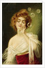 Postcard of Woman Blowing Bubbles by B. Zickendraht