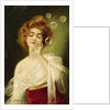 Postcard of Woman Blowing Bubbles by B. Zickendraht