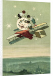 Postcard of Boys Dusting the Man on the Moon by Anonymous