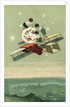 Postcard of Boys Dusting the Man on the Moon by Anonymous
