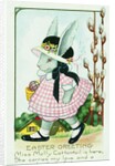 Easter Greeting Postcard with Miss Molly Cottontail by Anonymous