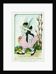 Easter Greeting Postcard with Miss Molly Cottontail by Anonymous