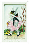 Easter Greeting Postcard with Miss Molly Cottontail by Anonymous