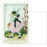 Easter Greeting Postcard with Miss Molly Cottontail by Anonymous
