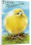 Easter Greetings Postcard with a Chick by Anonymous
