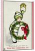 Knocking at Your Door to Wish You Christmas Joy Postcard by Pauli Ebner