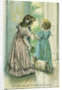 A Joyous Christmas Postcard with Little Girls Looking at the Christmas Tree by Anonymous
