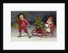 Postcard with Children and a Sleigh by Anonymous