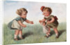Postcard with Little Girls and a Doll by Anonymous