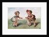 Postcard with Little Girls and a Doll by Anonymous