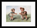 Postcard with Little Girls and a Doll by Anonymous