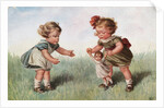 Postcard with Little Girls and a Doll by Anonymous