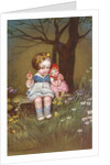 Postcard with a Little Girl and Her Doll by Anonymous