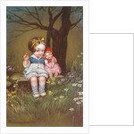 Postcard with a Little Girl and Her Doll by Anonymous