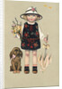 Postcard of a Young Girl and Her Dog by Anonymous