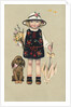 Postcard of a Young Girl and Her Dog by Anonymous