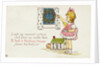 Christmas Postcard of Girl Looking Out of Window by Margaret Evans Price